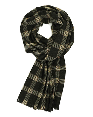 Escorial Tweed Featherweight Wide Scarf - Bracken x Gold